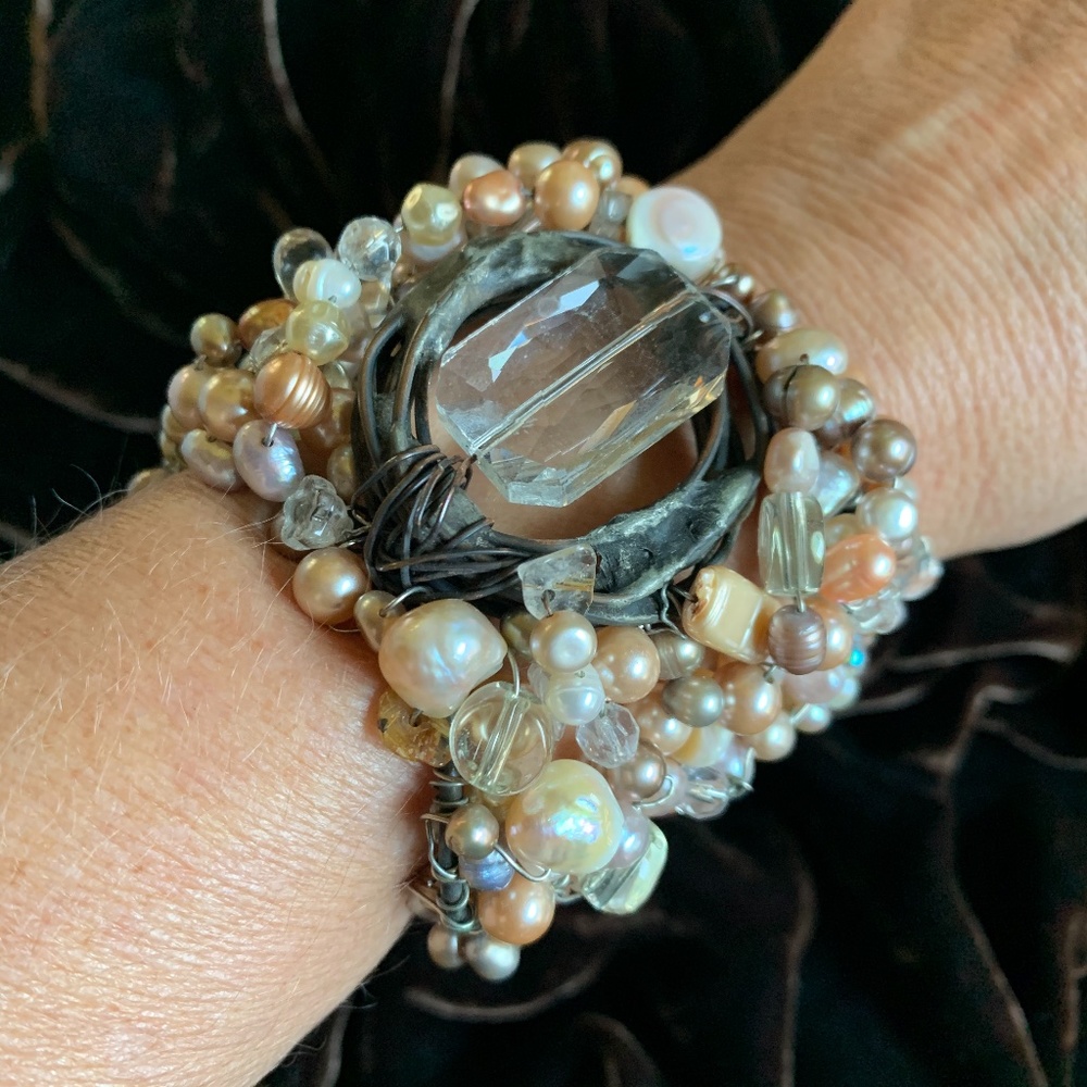 Custom One-Of-A-Kind Beaded Cuff Bracelet
